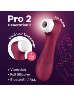 Pro Vibrator der 2. Generation - Liquid Air - App Connect Weinrot