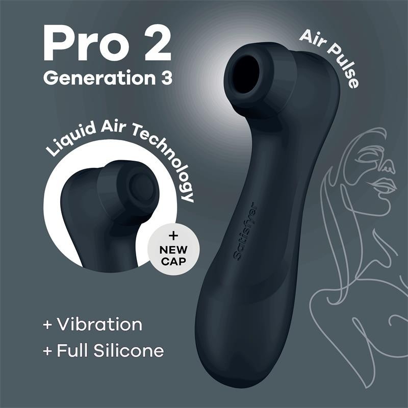 Stimulateur clitoridien Pro 2  Liquid Air Technology - Noir