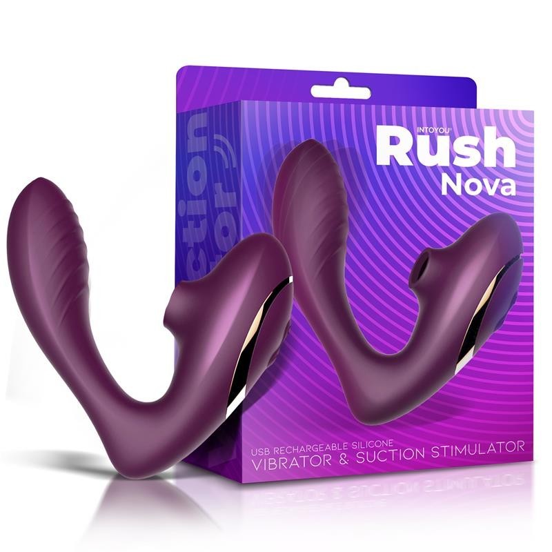 Rush Nova Vibrator und Klitorissauger 2 unabhängige Motoren USB Silikon