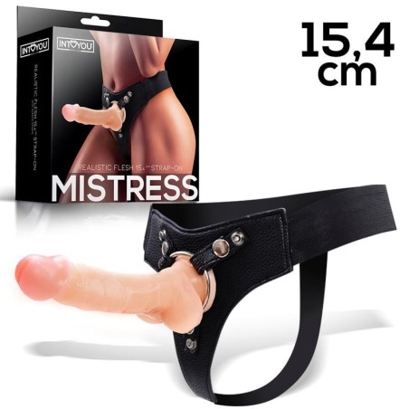 Dildo strap-on elastico Mistress con dildo in silicone 6'' carne