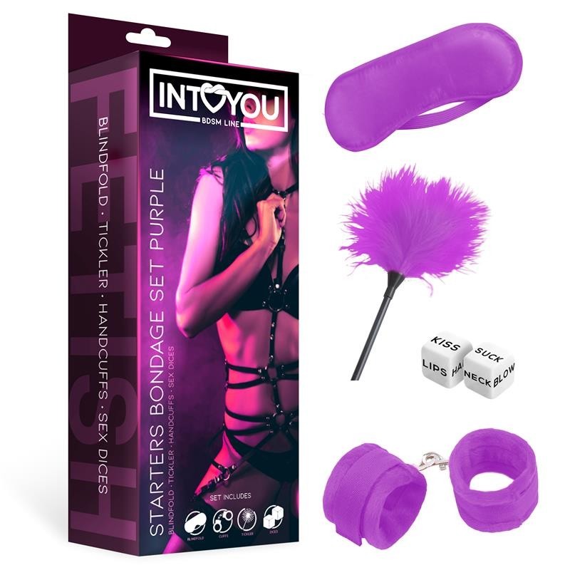 BDSM Kit débutant violet 4 Pièces - Violet