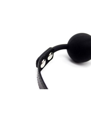 Silicone Ball Gag 4 cm Adjustable Black