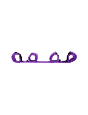 Spreader Bar with 4 Cuffs Purple