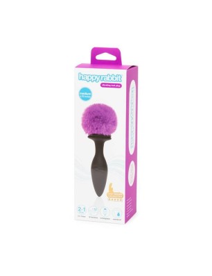 Butt Plug with Vibration and Remote Control Double Base Purple Medium