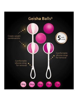Set of 5 Geisha Balls3 Sugar Pink