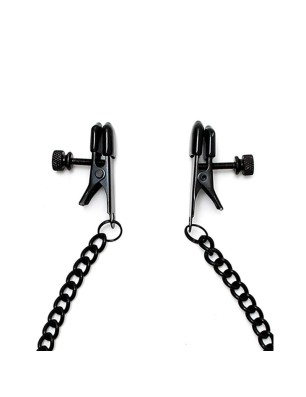 Adjustable nipple clamps with black chain