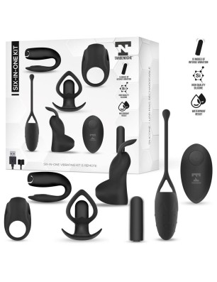 Six In One Vibrating Bullet and 6 Silicone Accessories Kit