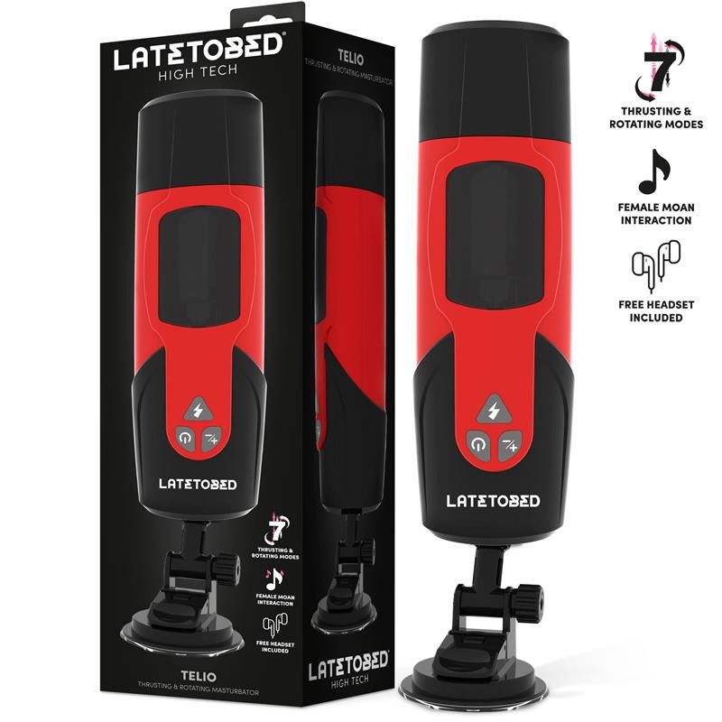 Telio Advance with Rotation Thrusting and Moaning Masturbator with Suction Cup