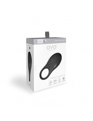 OVO Vibrating Cock Ring Rechargable A2 Black