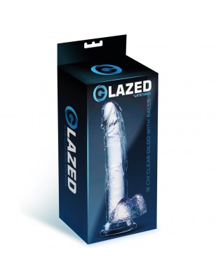 Realistic Dildo with Testicles Crystal Material 18 cm