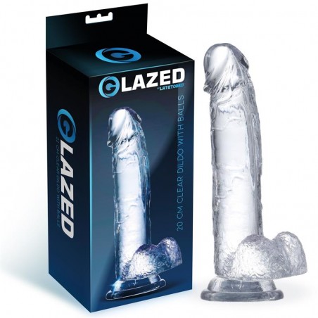 Realistic Dildo with Testicles Crystal Material 20 cm