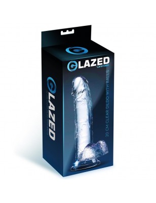 Realistic Dildo with Testicles Crystal Material 20 cm